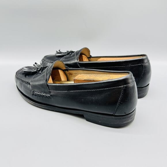 Cole Haan Shoes Men 10 Black Leather Tassel Loafer Dress Moc Toe Slip On Classic - Picture 5 of 11